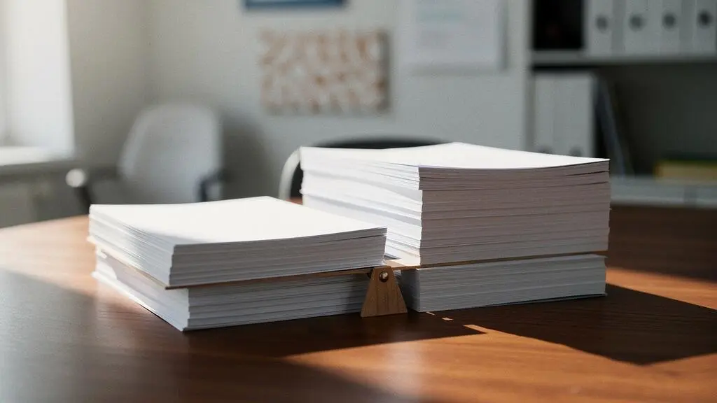 Illustration symbolique d'un contrat de travail vu comme un jeu d'équilibre entre l'employeur et le salarié