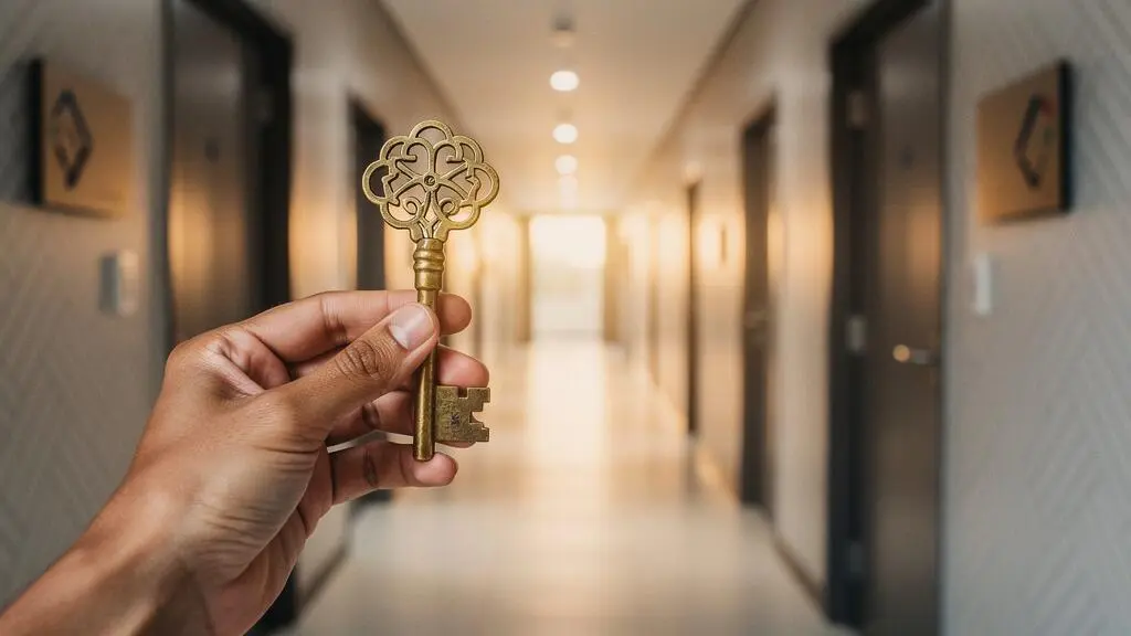 Main tenant une clé dorée symbolisant l'accès aux dispositifs publics de financement de la formation professionnelle