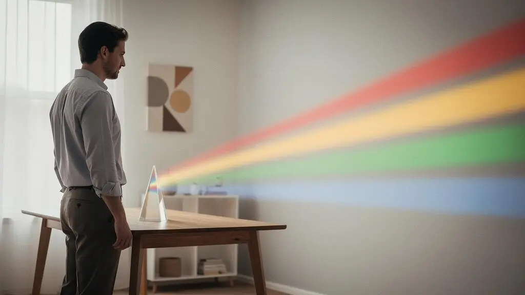 Silhouette d'une personne face à un prisme de lumière se divisant en plusieurs chemins, symbolisant le diagnostic des causes de la perte de sens au travail